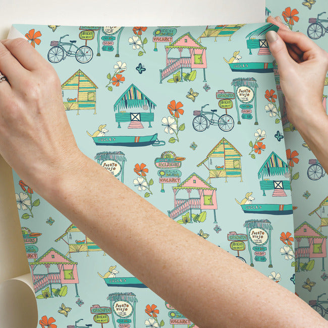 Holalola Caribbean Peel & Stick Wallpaper Peel and Stick Wallpaper RoomMates   