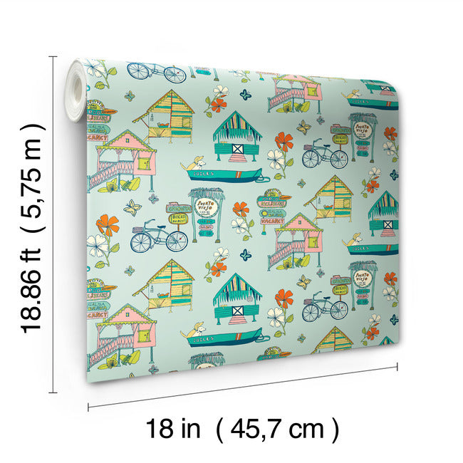 Holalola Caribbean Peel & Stick Wallpaper Peel and Stick Wallpaper RoomMates   