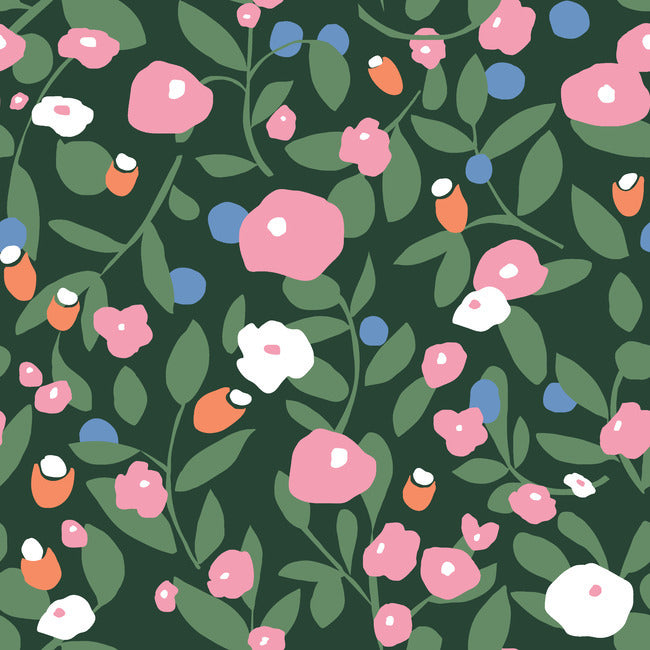 Kensington Garden Peel & Stick Wallpaper Peel and Stick Wallpaper RoomMates Roll Pink 