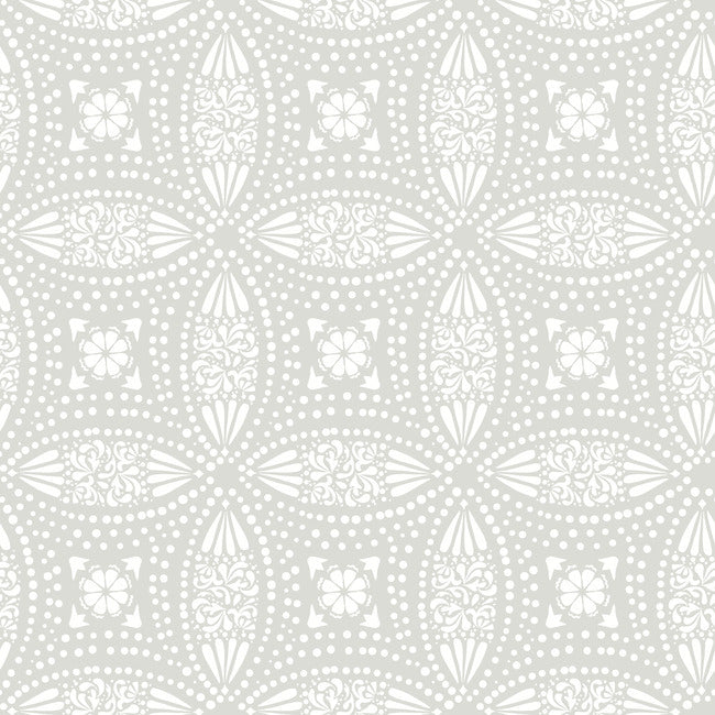Overlapping Medallions Peel & Stick Wallpaper Peel and Stick Wallpaper RoomMates Roll Grey 