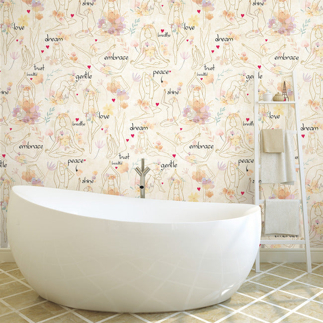 Yoga Goddesses Peel And Stick Wallpaper Peel and Stick Wallpaper RoomMates   