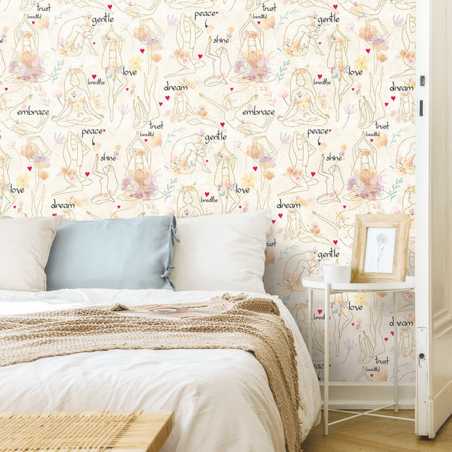 Yoga Goddesses Peel And Stick Wallpaper Peel and Stick Wallpaper RoomMates   