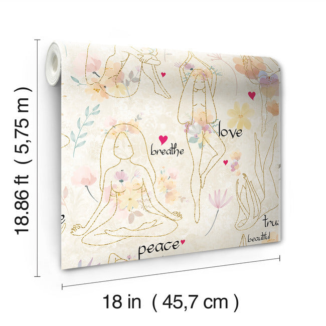 Yoga Goddesses Peel And Stick Wallpaper Peel and Stick Wallpaper RoomMates   