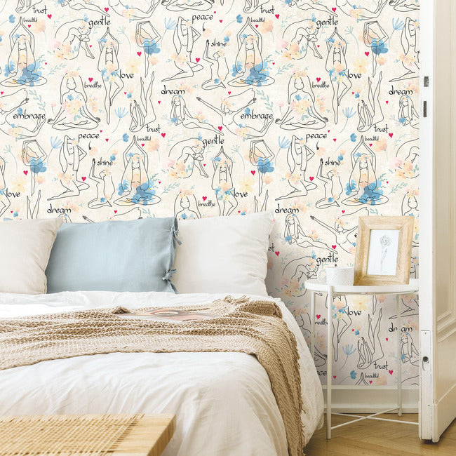 Yoga Goddesses Peel And Stick Wallpaper Peel and Stick Wallpaper RoomMates   