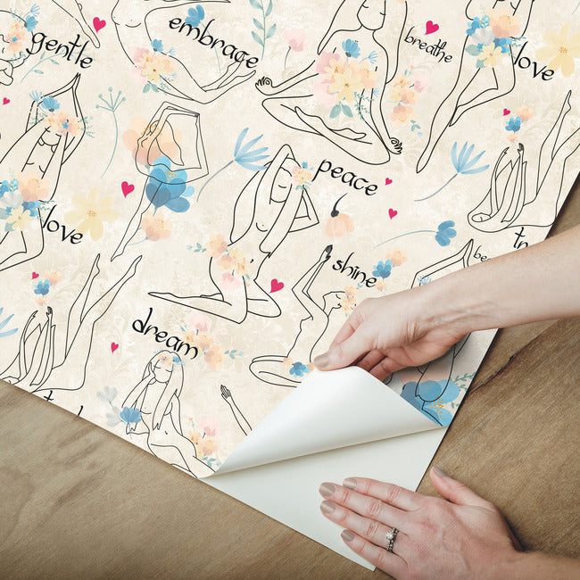 Yoga Goddesses Peel And Stick Wallpaper Peel and Stick Wallpaper RoomMates   