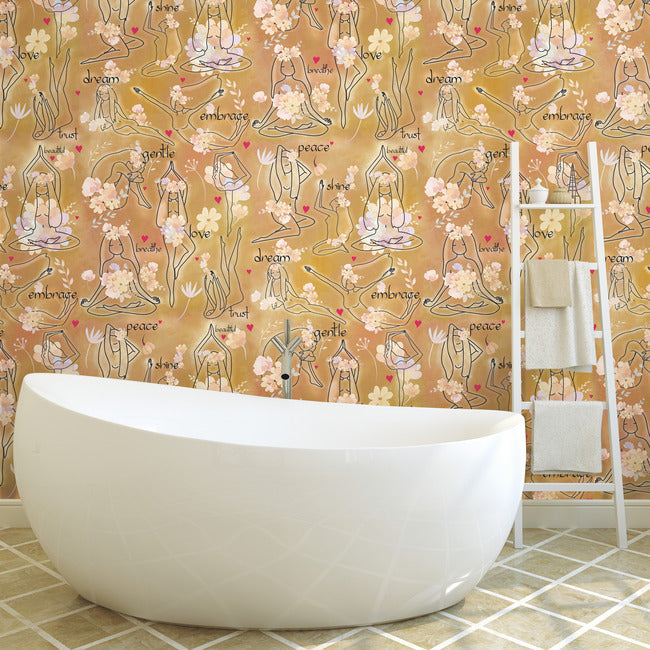 Yoga Goddesses Peel And Stick Wallpaper Peel and Stick Wallpaper RoomMates   