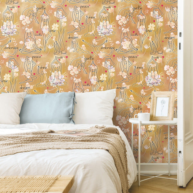 Yoga Goddesses Peel And Stick Wallpaper Peel and Stick Wallpaper RoomMates   