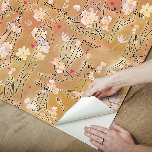 Yoga Goddesses Peel And Stick Wallpaper Peel and Stick Wallpaper RoomMates   