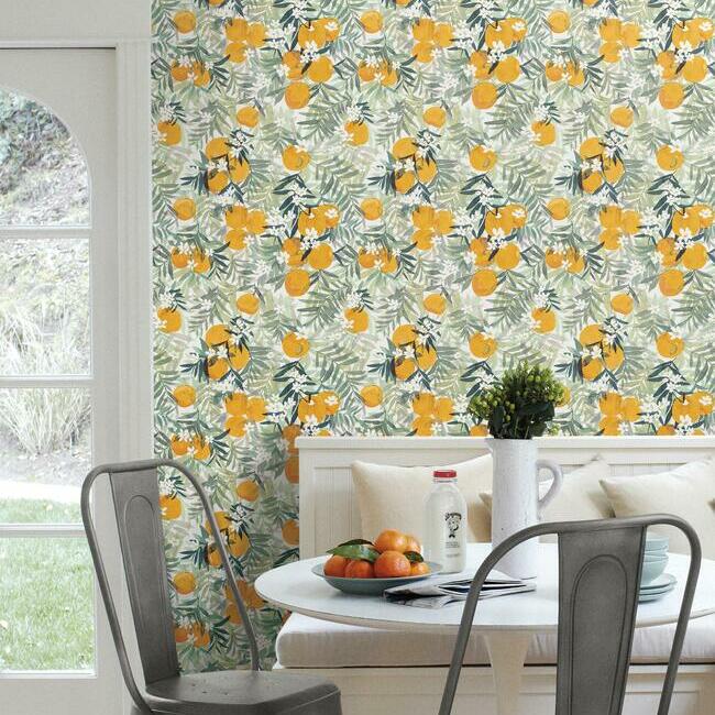 Orange Blossom Peel and Stick Wallpaper Peel and Stick Wallpaper RoomMates   