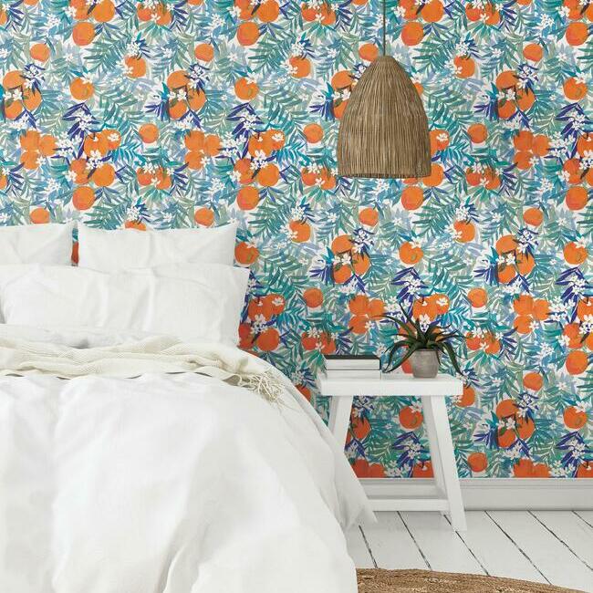 Orange Blossom Peel and Stick Wallpaper Peel and Stick Wallpaper RoomMates   