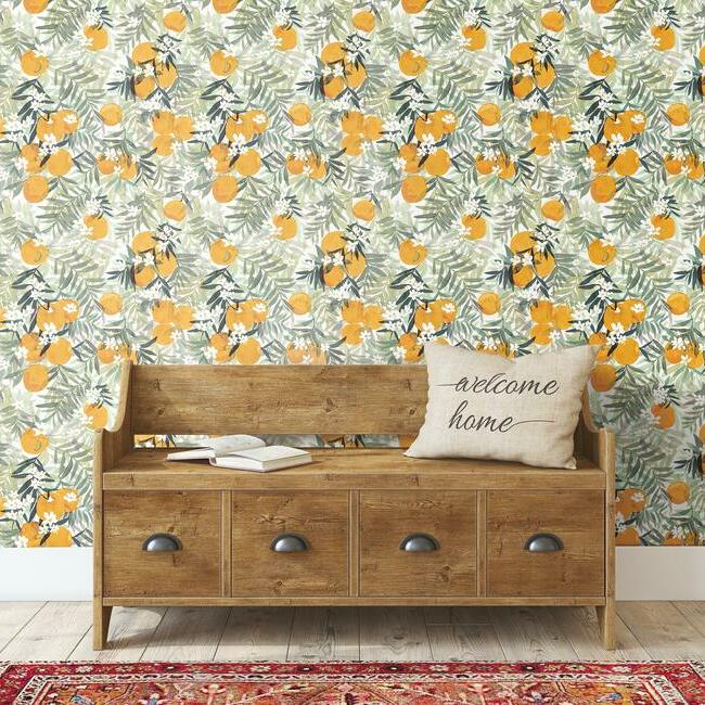 Orange Blossom Peel and Stick Wallpaper Peel and Stick Wallpaper RoomMates   