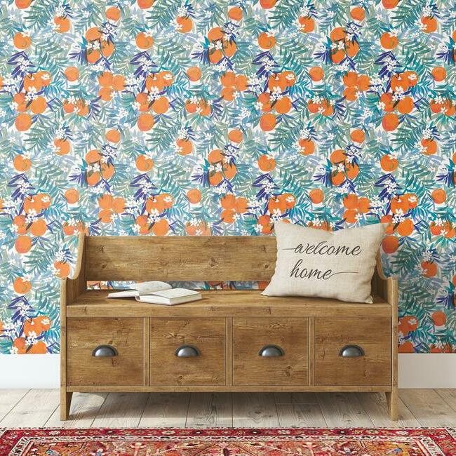 Orange Blossom Peel and Stick Wallpaper Peel and Stick Wallpaper RoomMates   
