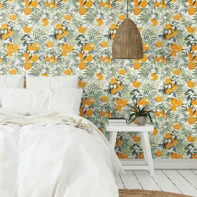 Orange Blossom Peel and Stick Wallpaper Peel and Stick Wallpaper RoomMates   