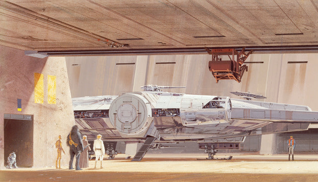 Ralph Mcquarrie's Star Wars Docking Bay Millennium Falcon Peel & Stick Wallpaper Mural Wall Murals RoomMates Mural  