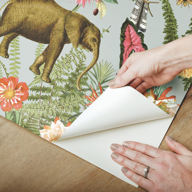 Tropical Zoo Peel & Stick Wallpaper Peel and Stick Wallpaper RoomMates   