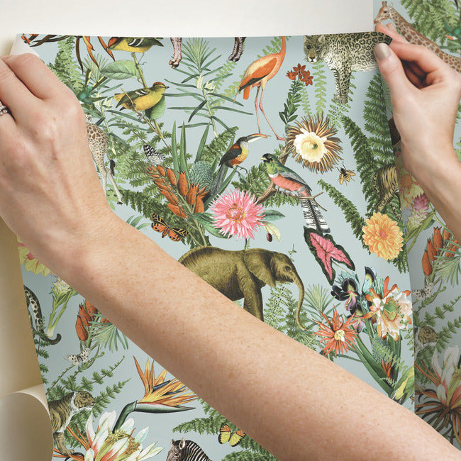 Tropical Zoo Peel & Stick Wallpaper Peel and Stick Wallpaper RoomMates   