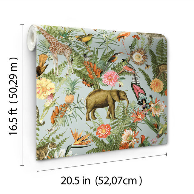 Tropical Zoo Peel & Stick Wallpaper Peel and Stick Wallpaper RoomMates   