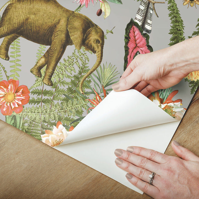 Tropical Zoo Peel & Stick Wallpaper Peel and Stick Wallpaper RoomMates   