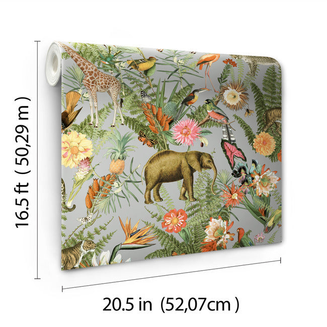 Tropical Zoo Peel & Stick Wallpaper Peel and Stick Wallpaper RoomMates   