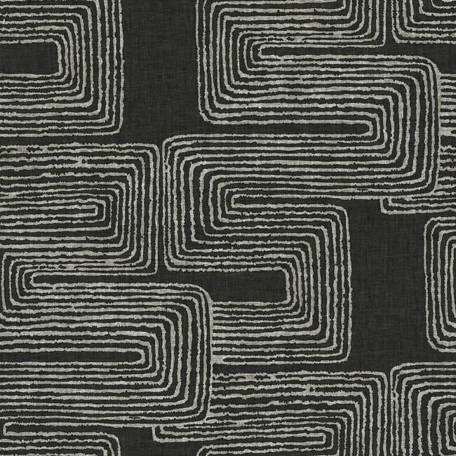 Nikki Chu Zulu Signature Peel & Stick Wallpaper Peel and Stick Wallpaper RoomMates Roll Black 
