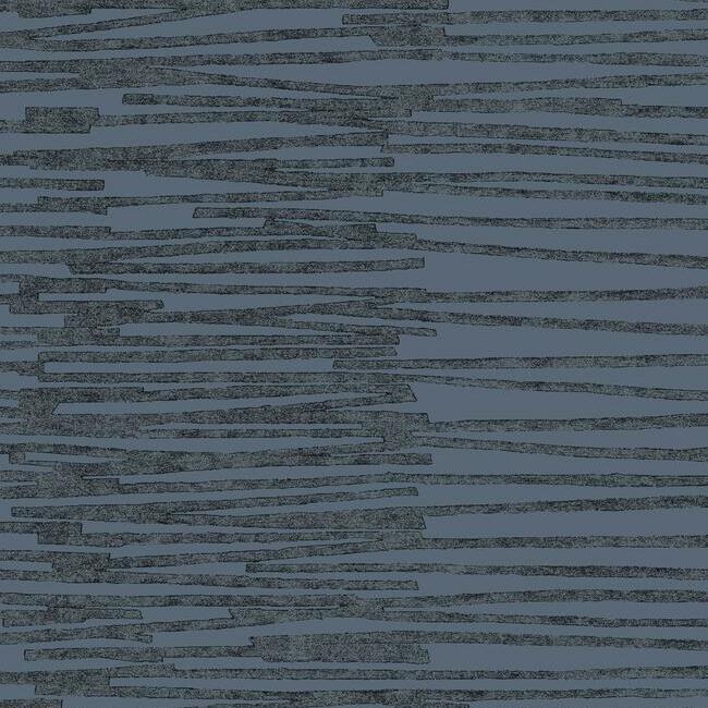 Nikki Chu Burundi Thatch Peel and Stick Wallpaper Peel and Stick Wallpaper RoomMates Roll Blue/Navy 
