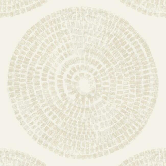 Nikki Chu Medali Peel & Stick Wallpaper Peel and Stick Wallpaper RoomMates Roll Taupe 