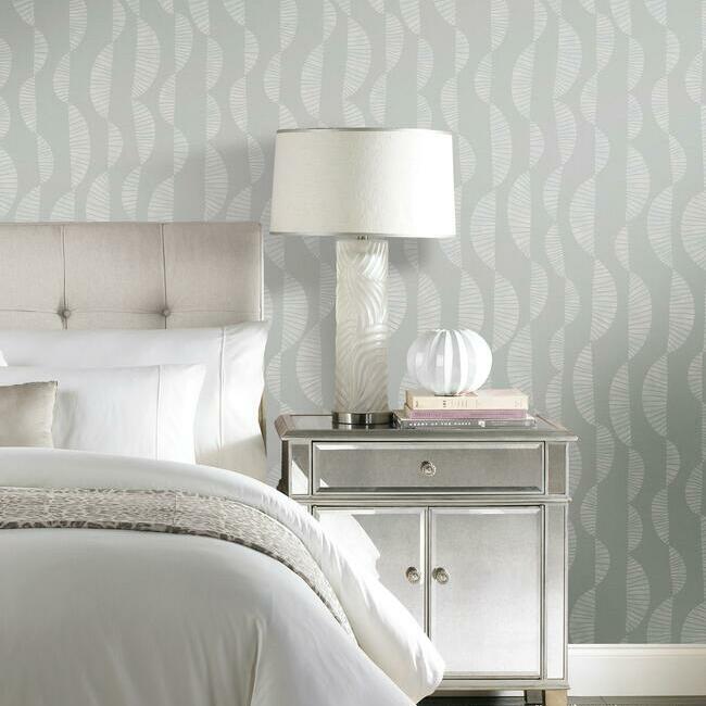 Nikki Chu Seychelles Wave Peel and Stick Wallpaper Peel and Stick Wallpaper RoomMates   