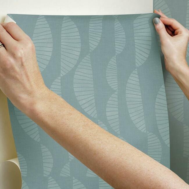 Nikki Chu Seychelles Wave Peel and Stick Wallpaper Peel and Stick Wallpaper RoomMates   
