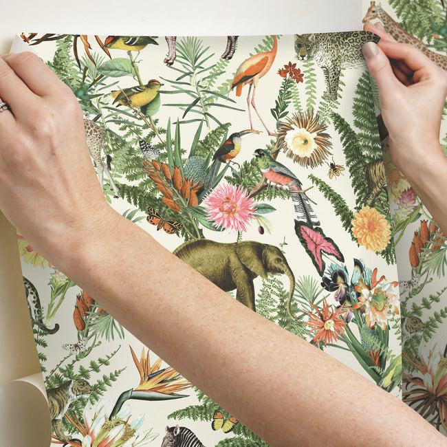 Tropical Zoo Peel & Stick Wallpaper Peel and Stick Wallpaper RoomMates   