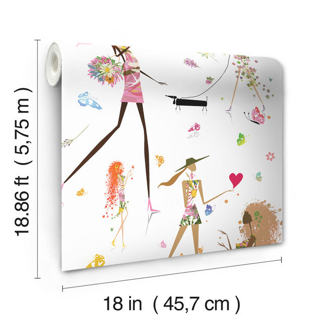 Fun Chic Peel & Stick Wallpaper Peel and Stick Wallpaper RoomMates   