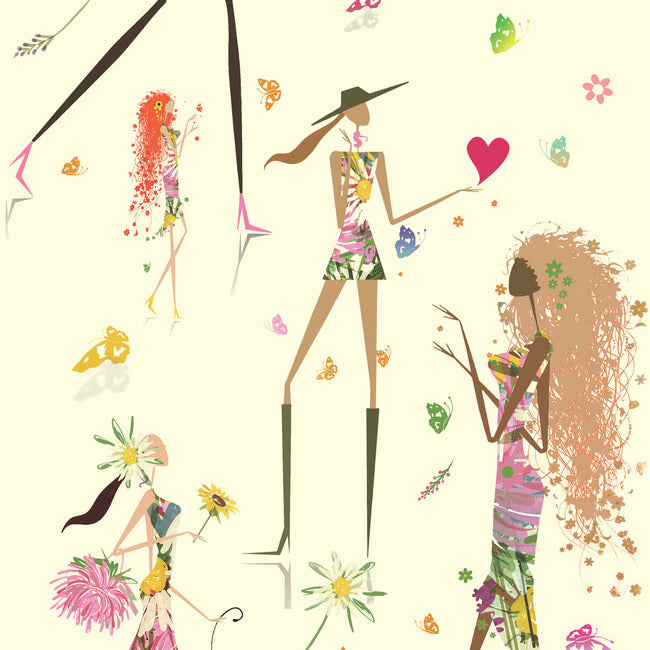 Fun Chic Peel & Stick Wallpaper Peel and Stick Wallpaper RoomMates Roll Yellow 