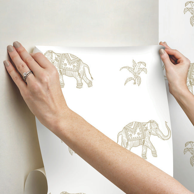 Elephant Walk Peel & Stick Wallpaper Peel and Stick Wallpaper RoomMates   