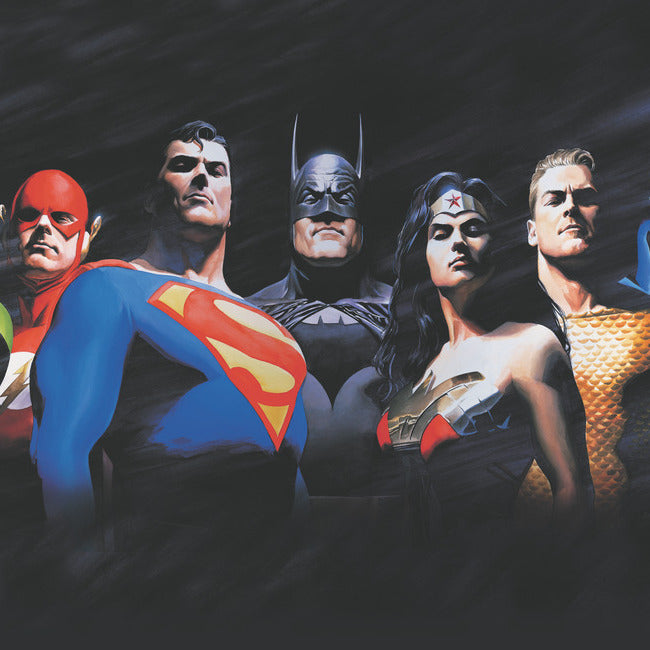 Alex Ross - Justice League Peel & Stick Wallpaper Mural Wall Murals RoomMates Roll Yellow 