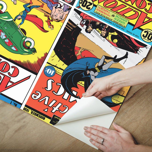 Classic DC Comics Covers Peel & Stick Wallpaper Mural Wall Murals RoomMates   