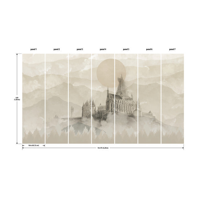 Harry Potter Hogwarts Castle Peel & Stick Wallpaper Mural Wall Murals RoomMates   