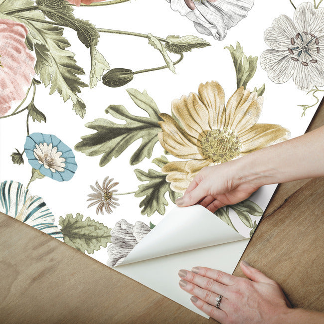 Vintage Poppy Peel & Stick Wallpaper Peel and Stick Wallpaper RoomMates   