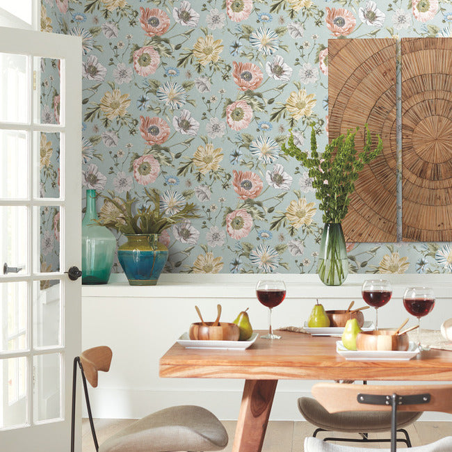 Vintage Poppy Peel & Stick Wallpaper Peel and Stick Wallpaper RoomMates   