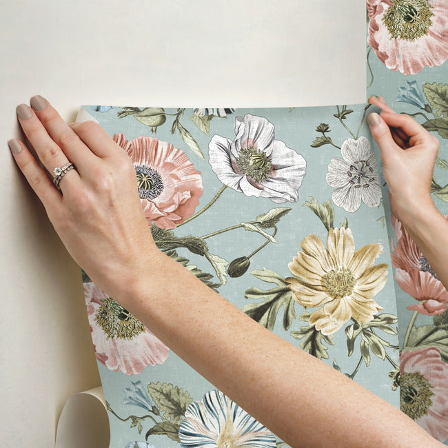 Vintage Poppy Peel & Stick Wallpaper Peel and Stick Wallpaper RoomMates   