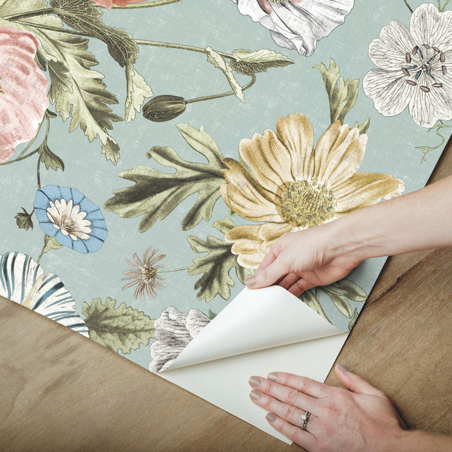 Vintage Poppy Peel & Stick Wallpaper Peel and Stick Wallpaper RoomMates   