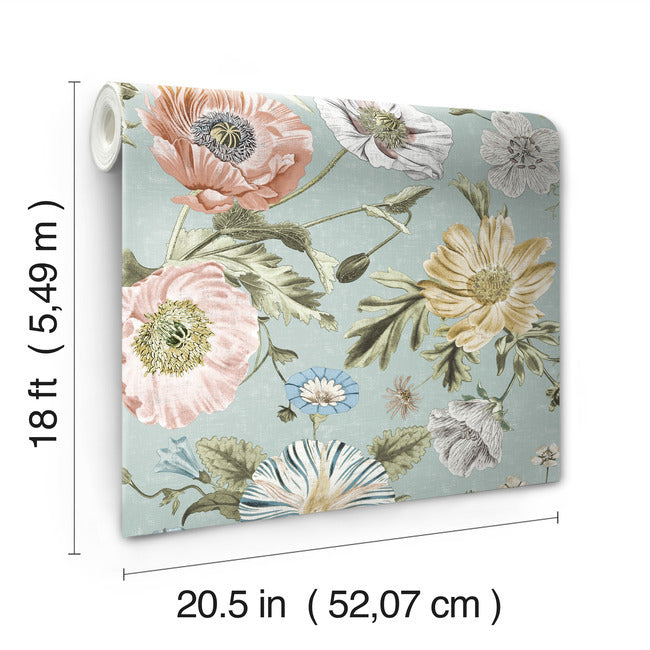 Vintage Poppy Peel & Stick Wallpaper Peel and Stick Wallpaper RoomMates   