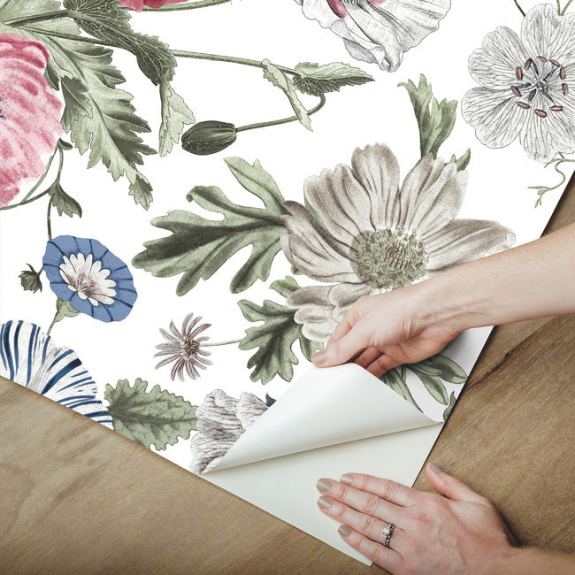 Vintage Poppy Peel & Stick Wallpaper Peel and Stick Wallpaper RoomMates   