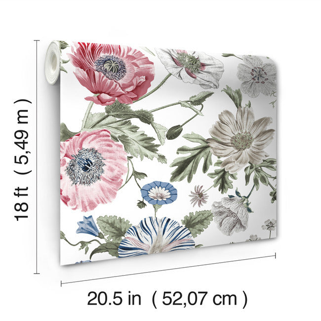 Vintage Poppy Peel & Stick Wallpaper Peel and Stick Wallpaper RoomMates   