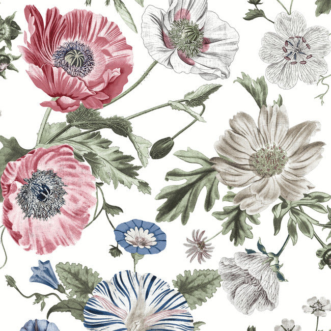 Vintage Poppy Peel & Stick Wallpaper Peel and Stick Wallpaper RoomMates
