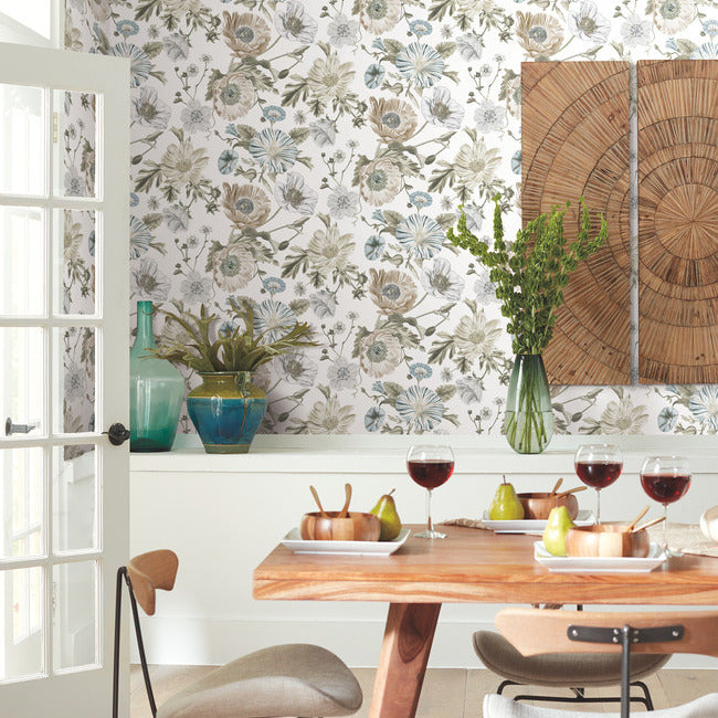 Vintage Poppy Peel & Stick Wallpaper Peel and Stick Wallpaper RoomMates   
