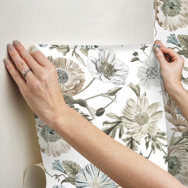 Vintage Poppy Peel & Stick Wallpaper Peel and Stick Wallpaper RoomMates   