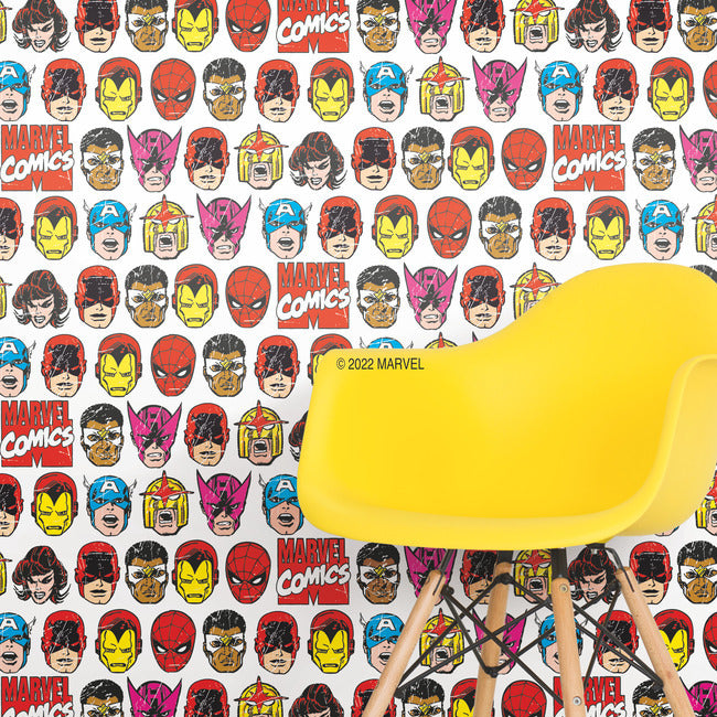 Marvel Comics Classic Faces Peel & Stick Wallpaper Peel and Stick Wallpaper RoomMates   