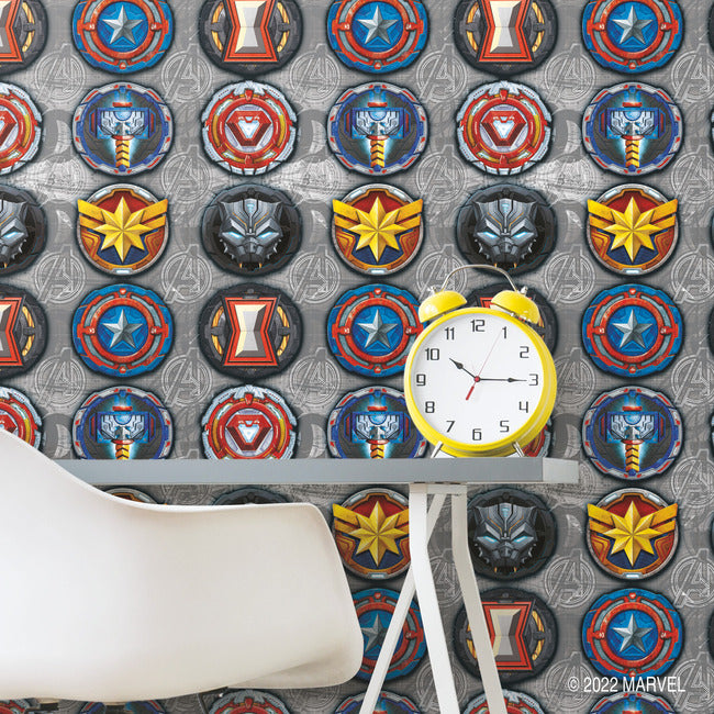 Avengers Emblems Peel & Stick Wallpaper Peel and Stick Wallpaper RoomMates   