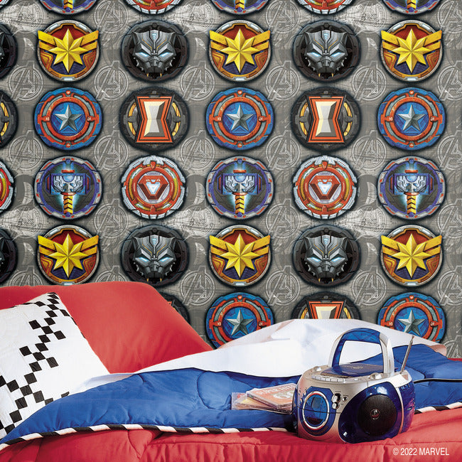 Avengers Emblems Peel & Stick Wallpaper Peel and Stick Wallpaper RoomMates   