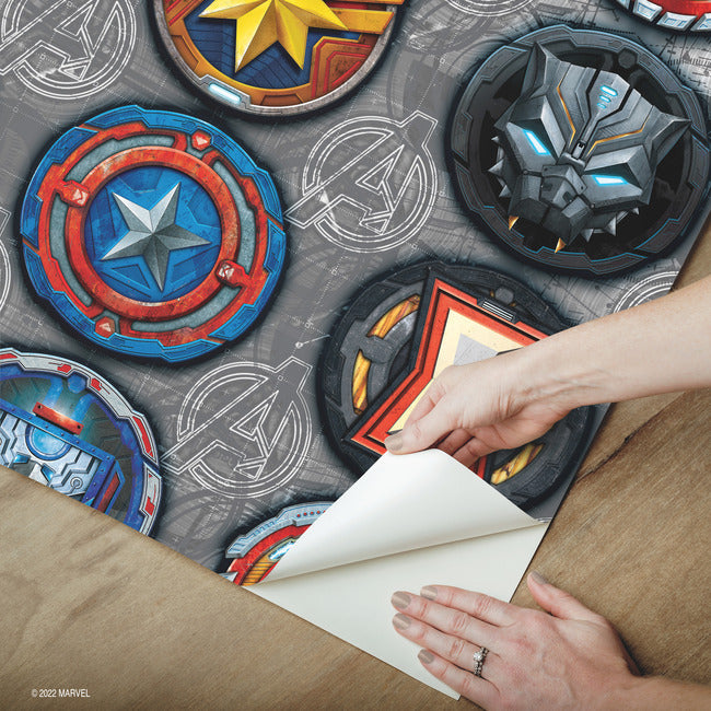 Avengers Emblems Peel & Stick Wallpaper Peel and Stick Wallpaper RoomMates   