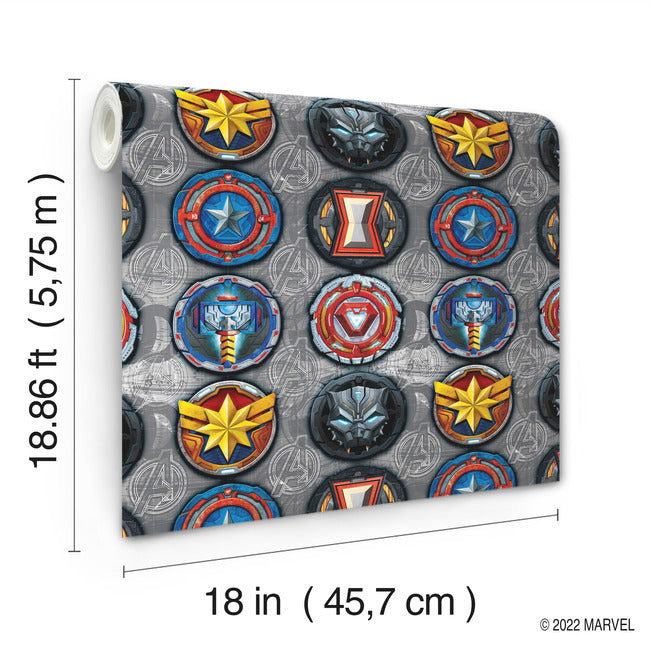 Avengers Emblems Peel & Stick Wallpaper Peel and Stick Wallpaper RoomMates   